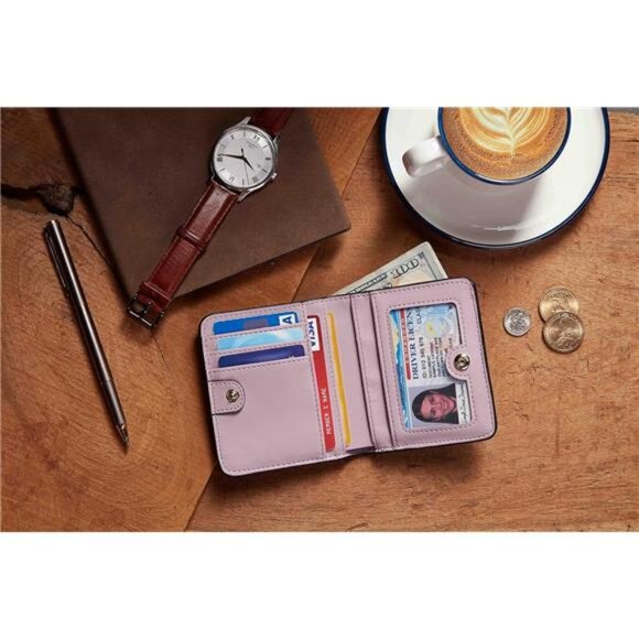 Slim Bifold Credit Card Holder, Violet - Picture 6 of 6